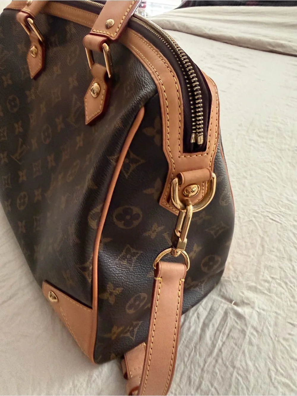 Louis Vuitton Brown Monogram Canvas Retiro PM with Tan Leather Trim